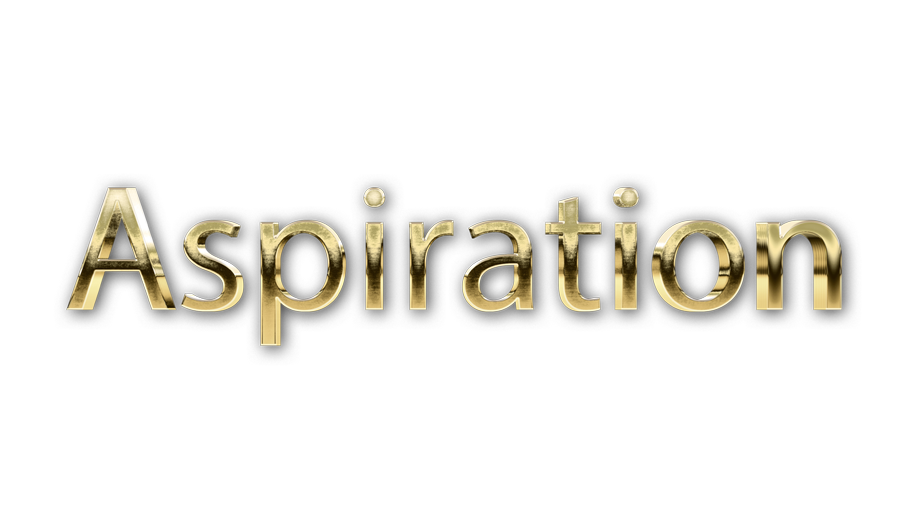 3D WORD ASPIRATIONS gold text effects art typography PNG images free